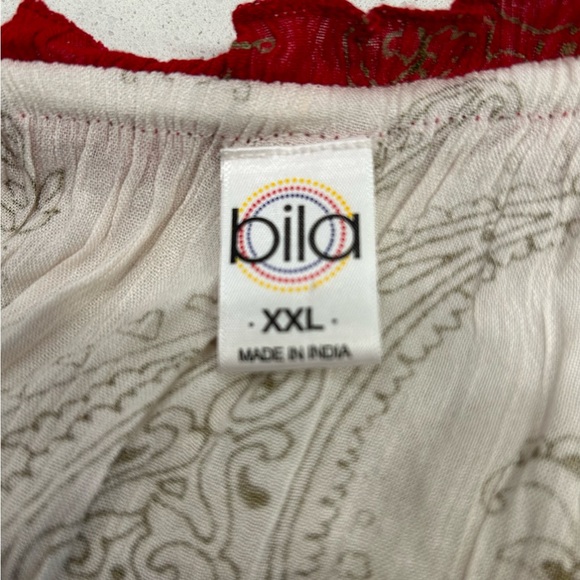 Bila boho ruffle flowy tassel tie sleeveless top XL - Picture 3 of 6